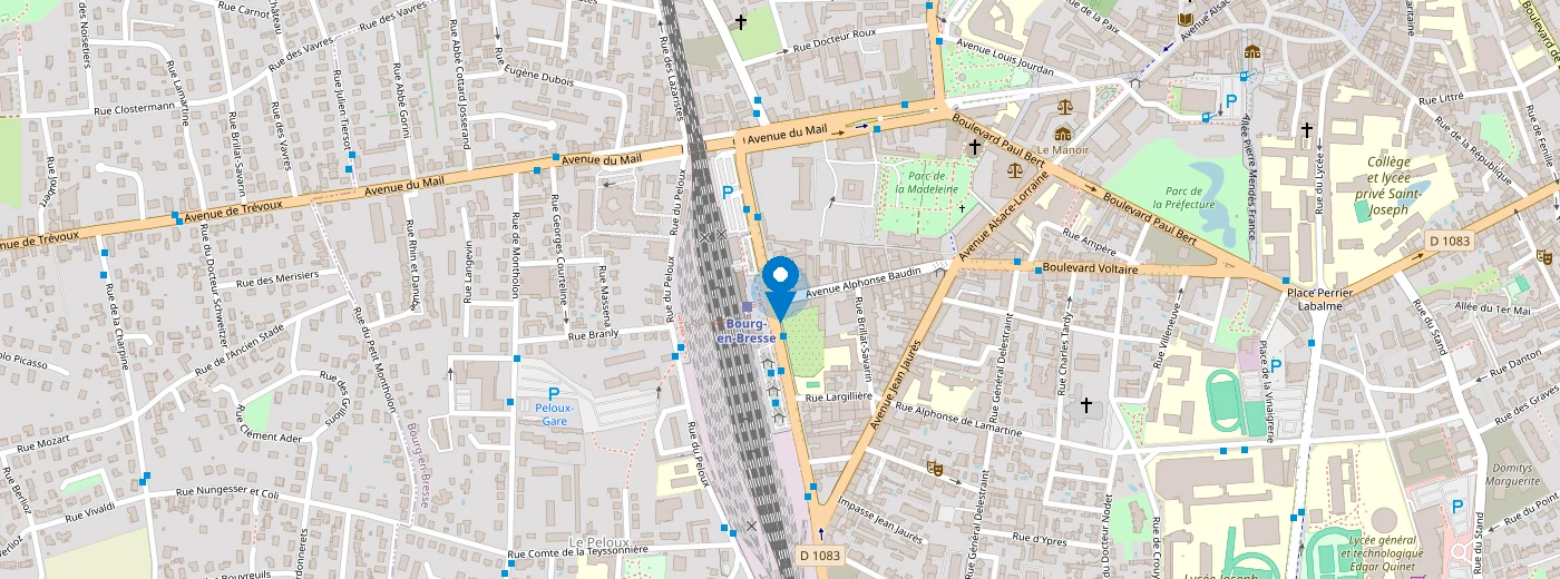 Plan d'accès : 11 Avenue Pierre Semard, 01000 Bourg-en-Bresse